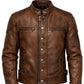 MP005 Ride or Die Rebels Rider Club Leather Jacket - Desert Brotherhood Biker Design