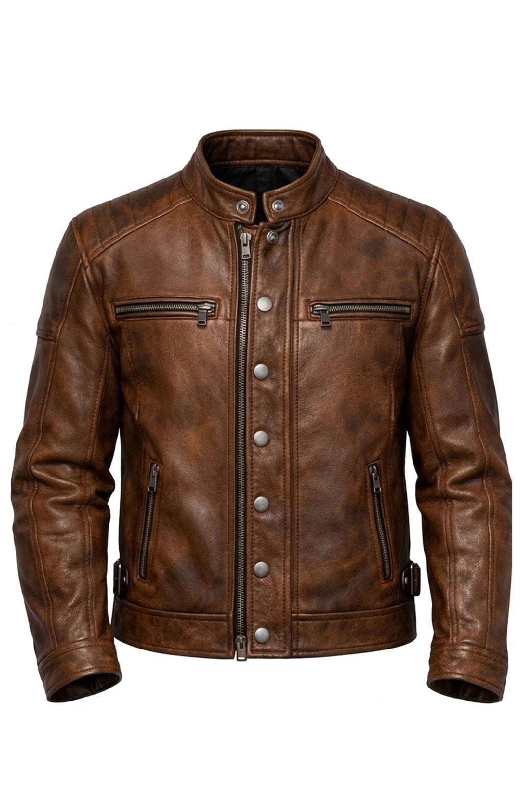 MP005 Ride or Die Rebels Rider Club Leather Jacket - Desert Brotherhood Biker Design