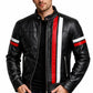 MP006 Full Speed Supercar Racing Leather Jacket - Modern Street Racer Design