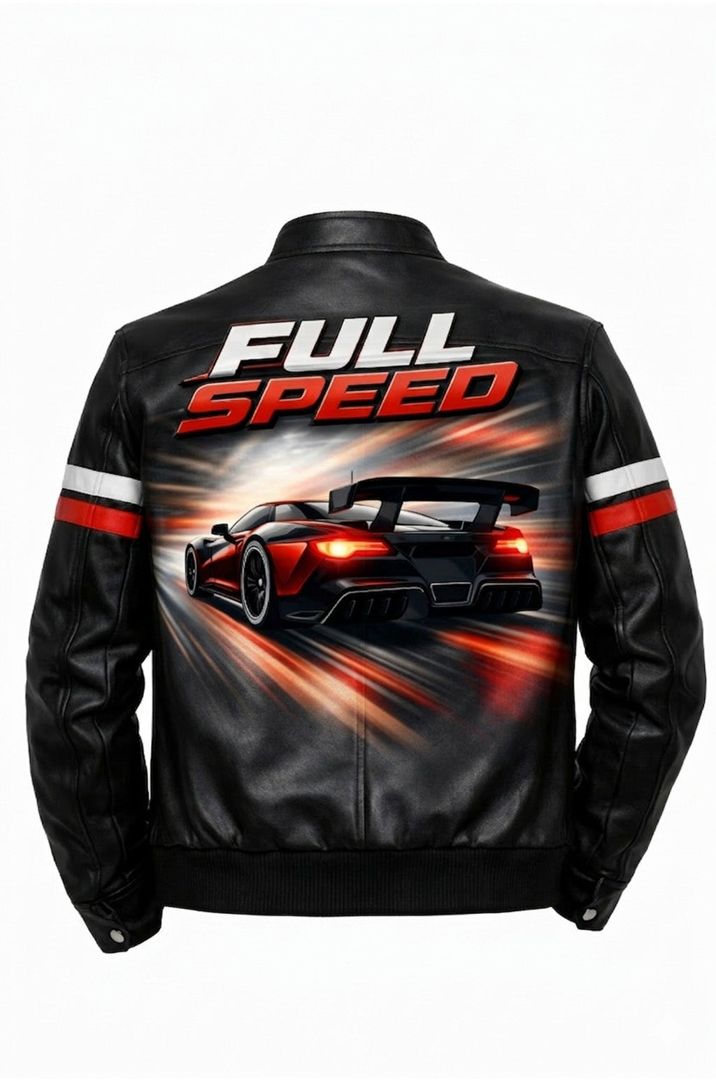 MP006 Full Speed Supercar Racing Leather Jacket - Modern Street Racer Design
