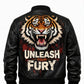 MP010 Unleash Your Fury Tiger Leather Bomber Jacket - Men's Aggressive Graphic Flight Jacket