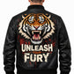 MP010 Unleash Your Fury Tiger Leather Bomber Jacket - Men's Aggressive Graphic Flight Jacket