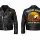 MP013 Western Sunset Desert Nights Retro Leather Biker Jacket - Vintage Cactus Design