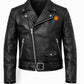 MP013 Western Sunset Desert Nights Retro Leather Biker Jacket - Vintage Cactus Design