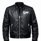 MP014 Urban Riders Graffiti Skull Leather Jacket - Street Art Bomber Style