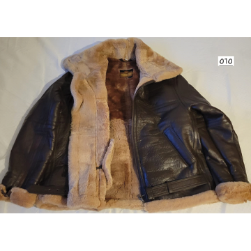 Men Winter Classic B3 RAF Real Leather Shearling Pilot Aviator Biker Jacket Brown Coat