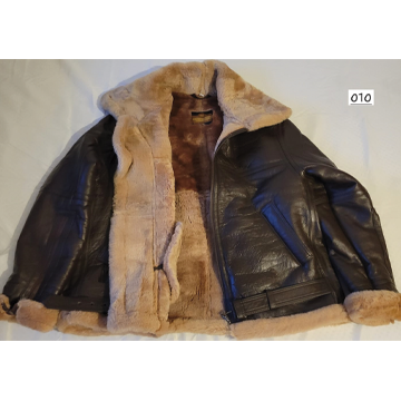 Men B3 RAF Real Leather  Shearling Pilot Aviator Jacket Brown