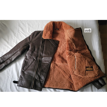 Men's Brown Real Leather Jacket with SheepShearling Collar - Stylish Winter Wear