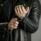 M080 Slim fit Men's Motorcycle Bomber Biker Quilted Black Real Leather Jacket