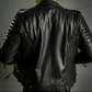 M080 Slim fit Men's Motorcycle Bomber Biker Quilted Black Real Leather Jacket