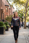 W001 Captain Marvel Carol Danvers Avengers End Game Faux Leather Biker Women's Jacket