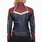 W001 Captain Marvel Carol Danvers Avengers End Game Faux Leather Biker Women's Jacket