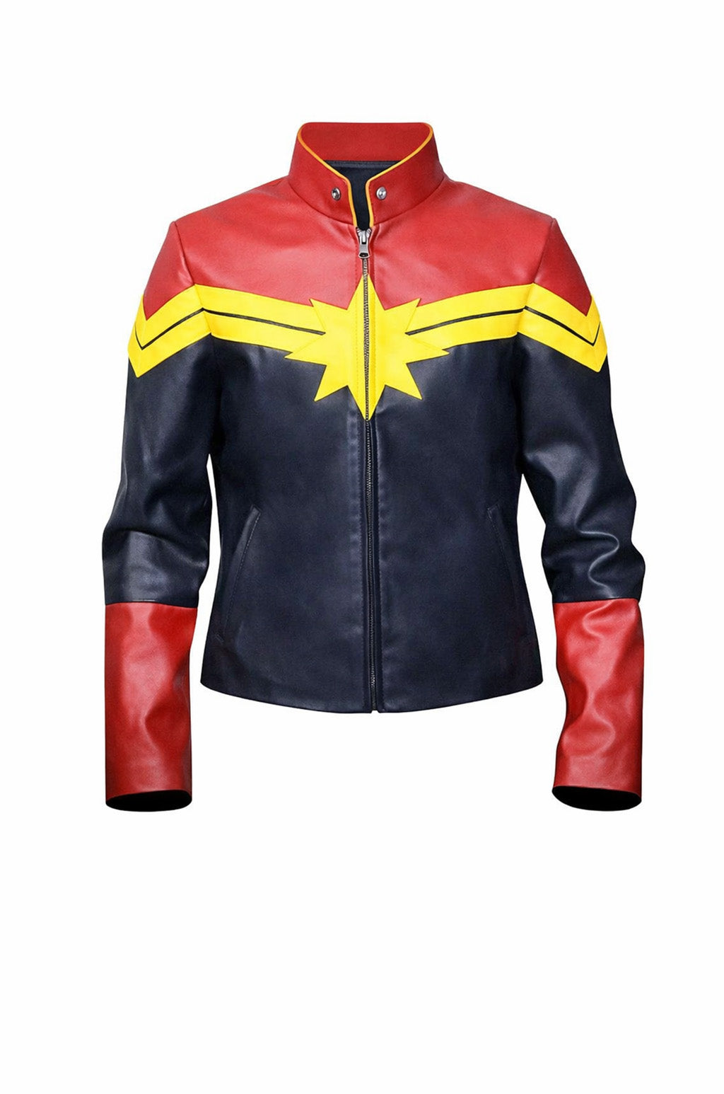 W002 Captain Marvel Carol Danvers Women's Avengers End Game Faux Leather Jacket