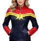 W002 Captain Marvel Carol Danvers Women's Avengers End Game Faux Leather Jacket