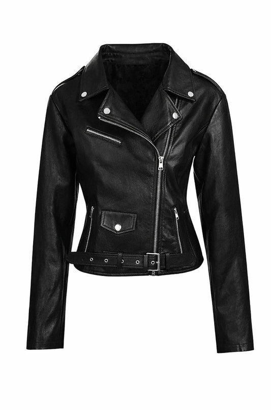 W004 Women South Side Serpents Black Faux Leather Jacket