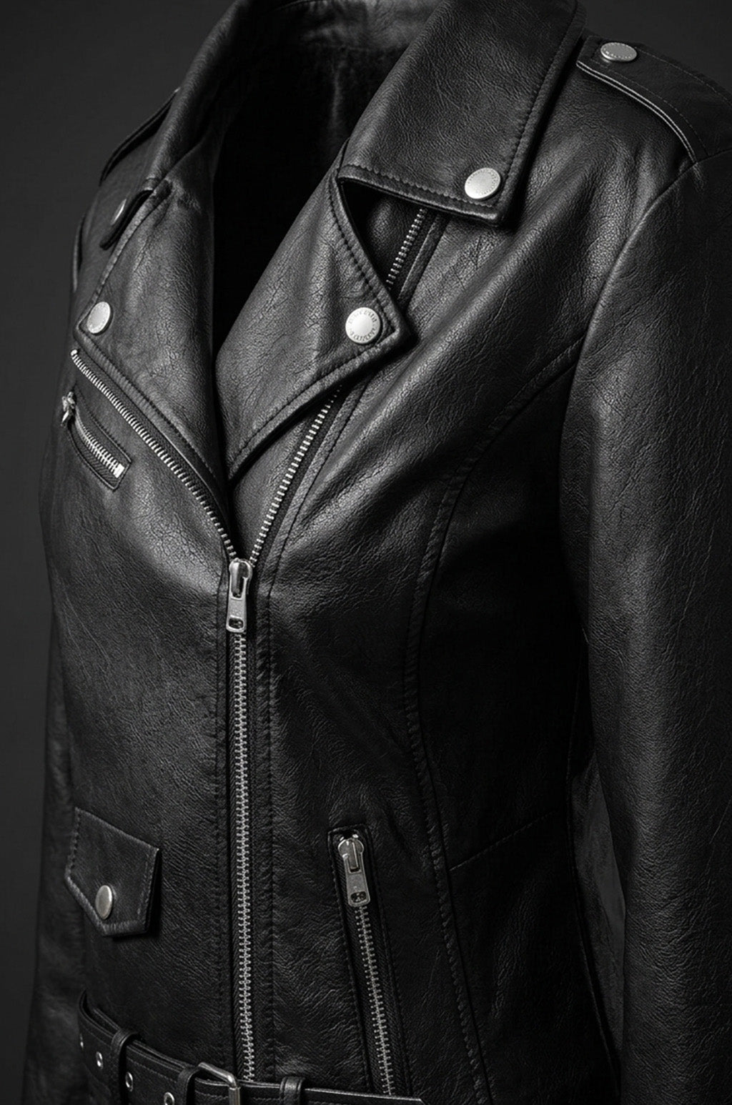 W004 Women South Side Serpents Black Faux Leather Jacket