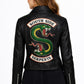W004 Women South Side Serpents Black Faux Leather Jacket