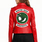 W005 South Side Serpents Red Leather Jacket