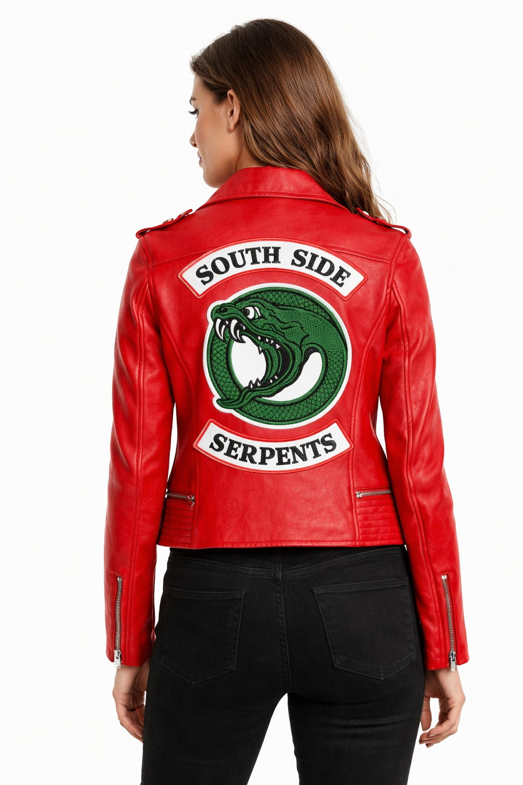 W005 South Side Serpents Red Leather Jacket