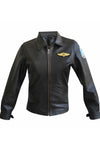 W006 Kelly McGillis Top Gun Black Fashion Real Leather Women's Military Style Jacket
