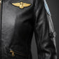 W006 Kelly McGillis Top Gun Black Fashion Real Leather Women's Military Style Jacket