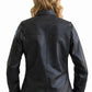 W006 Kelly McGillis Top Gun Black Fashion Real Leather Women's Military Style Jacket