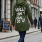 W007 Melania Trump Jacket Graffiti Printed Coat I really don't care, do u?