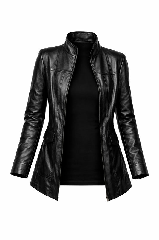 W013 Battlestar Galactica Lucy Lawless Coat Real  Leather Classic Women Jacket