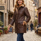 WFC01 Women Winter Classic Coat B3 Aviator Fur Shearling Hooded Jacket For Sale