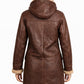 WFC01 Women Winter Classic Coat B3 Aviator Fur Shearling Hooded Jacket For Sale
