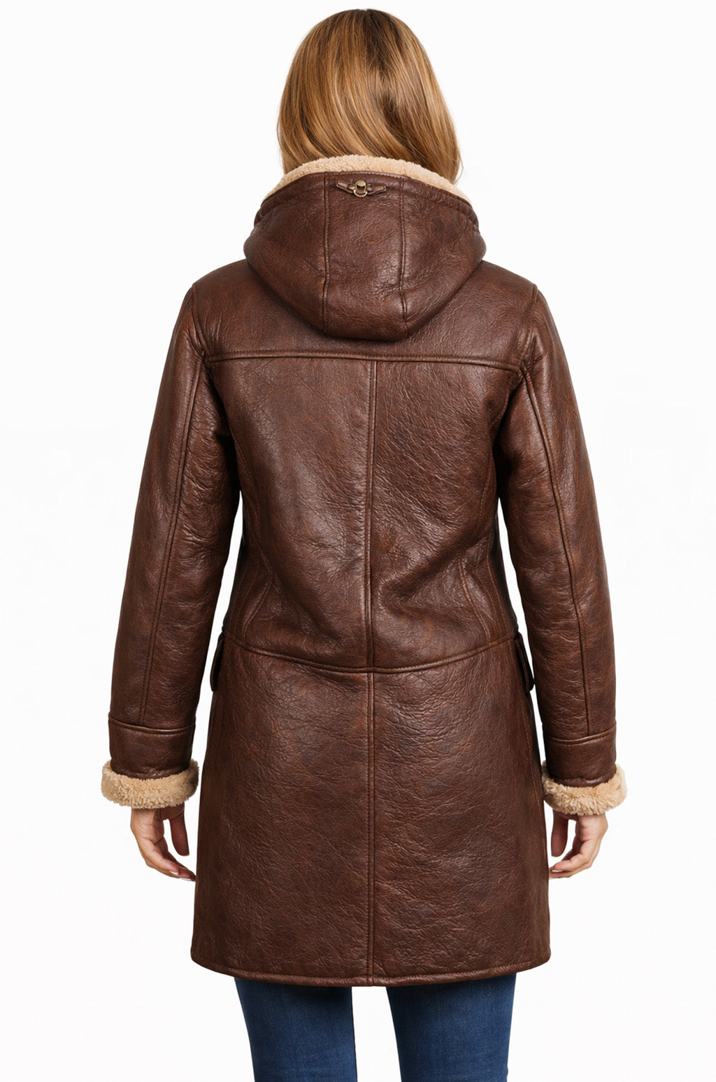 WFC01 Women Winter Classic Coat B3 Aviator Fur Shearling Hooded Jacket For Sale