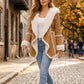 WFC03 Camel Brown Hooded Real Suede Leather Real Shearling Fur Overcoat