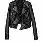WLJ04 HoL Brand Black Biker Motorcycle Wear Real Leather Jacket For Women's