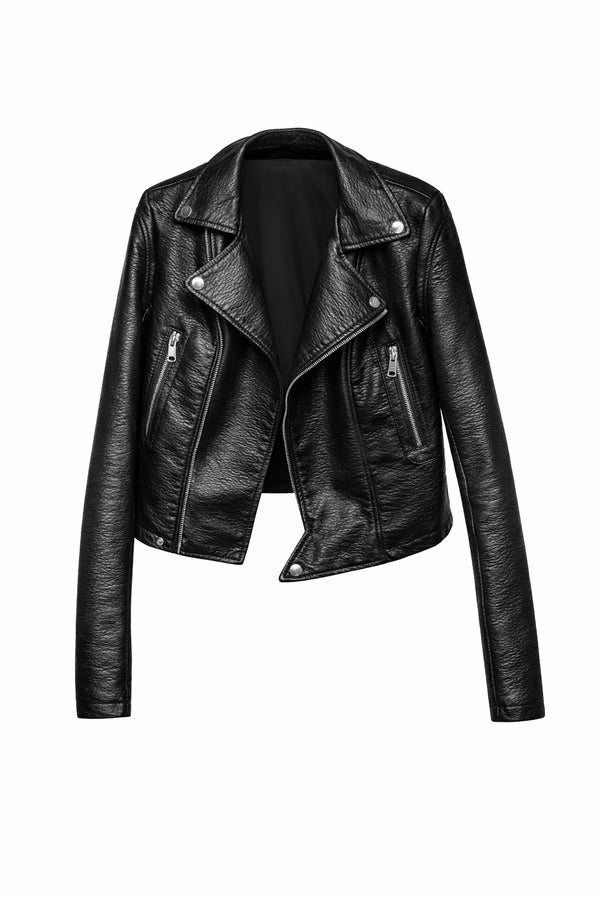 WLJ04 HoL Brand Black Biker Motorcycle Wear Real Leather Jacket For Women's