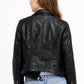 WLJ04 HoL Brand Black Biker Motorcycle Wear Real Leather Jacket For Women's