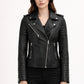 Classic Biker Fashion Women's Black Jacket Real Leather Biker Ladies Jacket | Sale