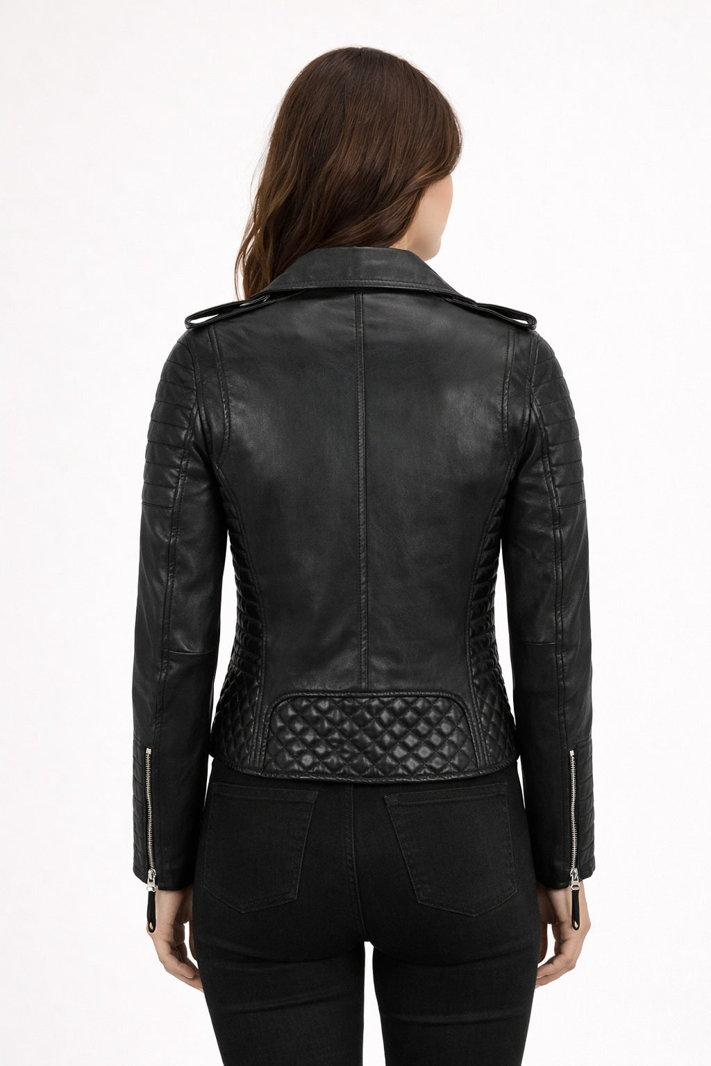 Classic Biker Fashion Women's Black Jacket Real Leather Biker Ladies Jacket | Sale