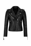 WLJ06 Classic Biker Fashion Women's Black Jacket Real Leather Biker Ladies Jacket 2260