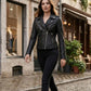 Classic Biker Fashion Women's Black Jacket Real Leather Biker Ladies Jacket | Sale