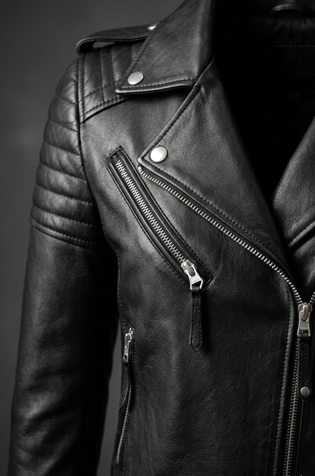 Classic Biker Fashion Women's Black Jacket Real Leather Biker Ladies Jacket | Sale