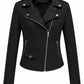 WLJ08 Suede Leather Jackets for Women's Moto Biker Cross Zipper Coat 2 Pockets