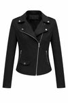 WLJ08 Suede Leather Jackets for Women's Moto Biker Cross Zipper Coat 2 Pockets
