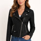 WLJ08 Suede Leather Jackets for Women's Moto Biker Cross Zipper Coat 2 Pockets