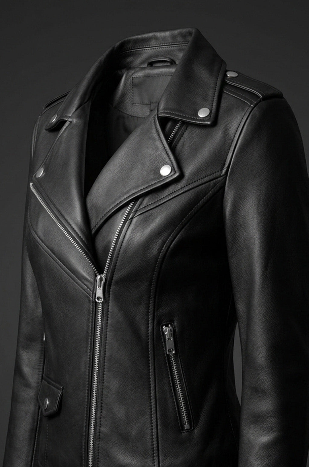 WLJ08 Suede Leather Jackets for Women's Moto Biker Cross Zipper Coat 2 Pockets