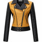 WLJ09 Women's Tanming Real Faux Leather Moto Girls Biker Slim Fit Jacket