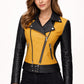 WLJ09 Women's Tanming Real Faux Leather Moto Girls Biker Slim Fit Jacket