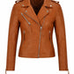 WLJ10 Women's Biker Ladies 100% Real Leather Biker Cafe Racer Zipper Best Jacket