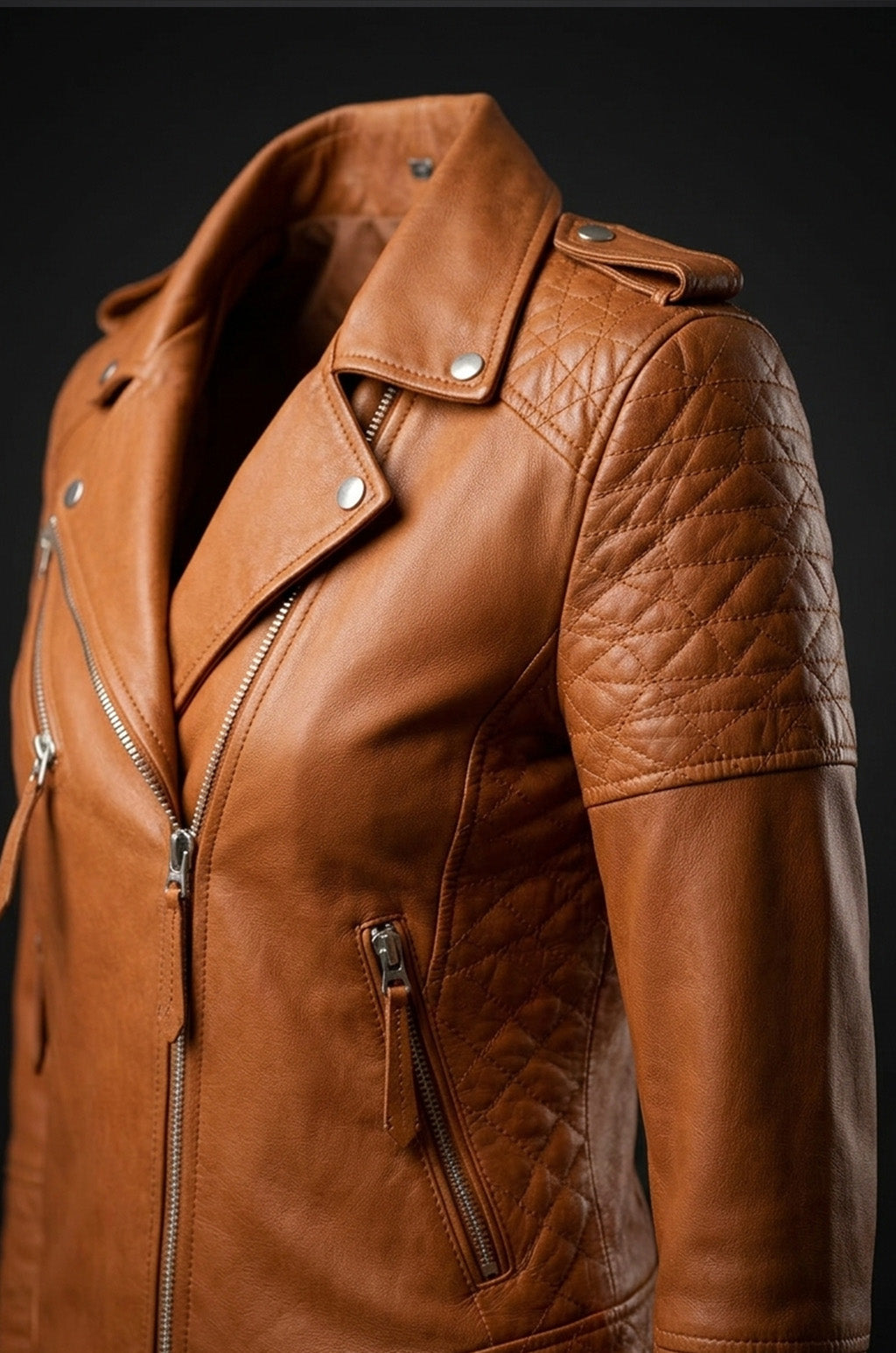 WLJ10 Women's Biker Ladies 100% Real Leather Biker Cafe Racer Zipper Best Jacket