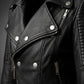 WLJ13 Women's Motorcycle Bomber Black Biker Real Leather Stylish Slim Fit Jacket