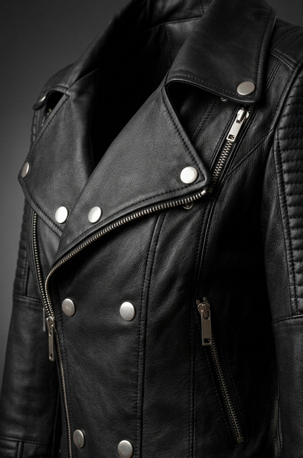 WLJ13 Women's Motorcycle Bomber Black Biker Real Leather Stylish Slim Fit Jacket